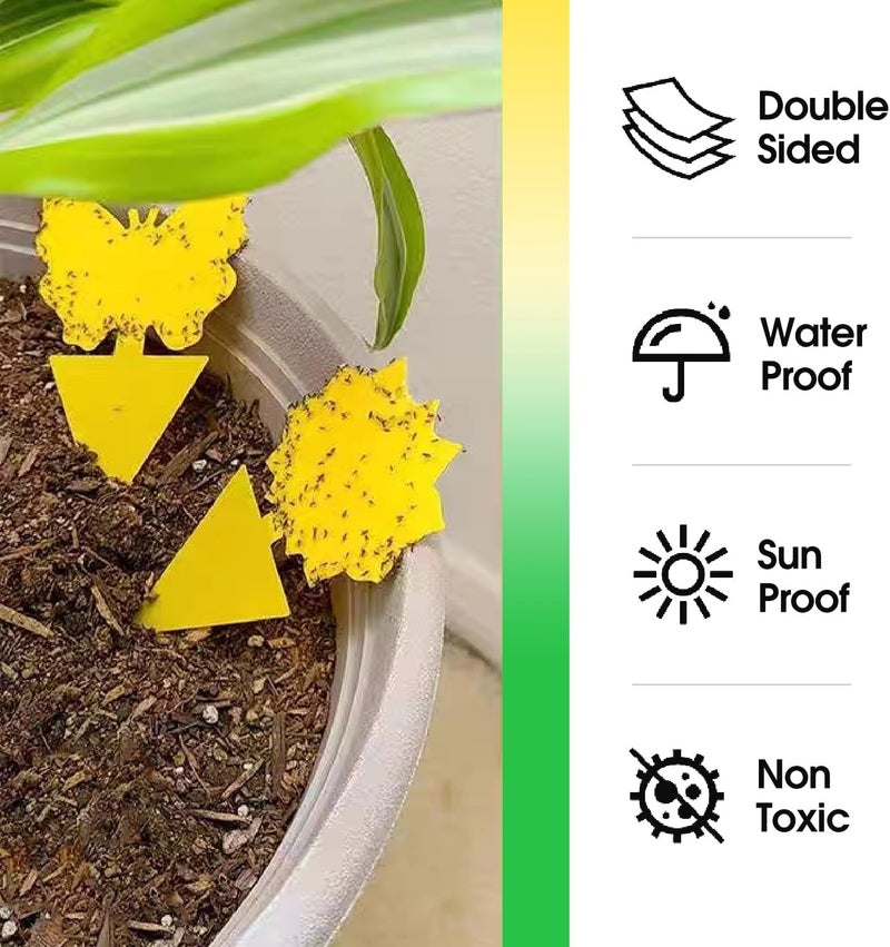 Cleanuper 58 Pcs Flying Insect Traps for Plants,Indoors, Outdoors, Kitchen, Office, Yellow Sticky Traps for Fungus Gnat, Fly and Flying Insects, Non-Toxic & Odorless, Kid & Pet Safe, Economic Pack - Image 4